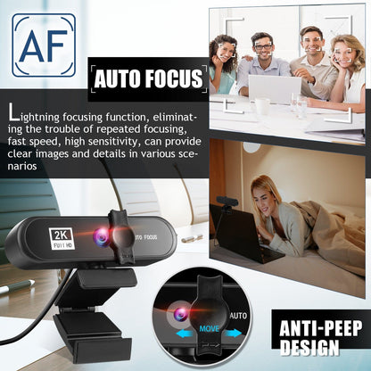 4K Auto Focus Computer USB Live Webcam